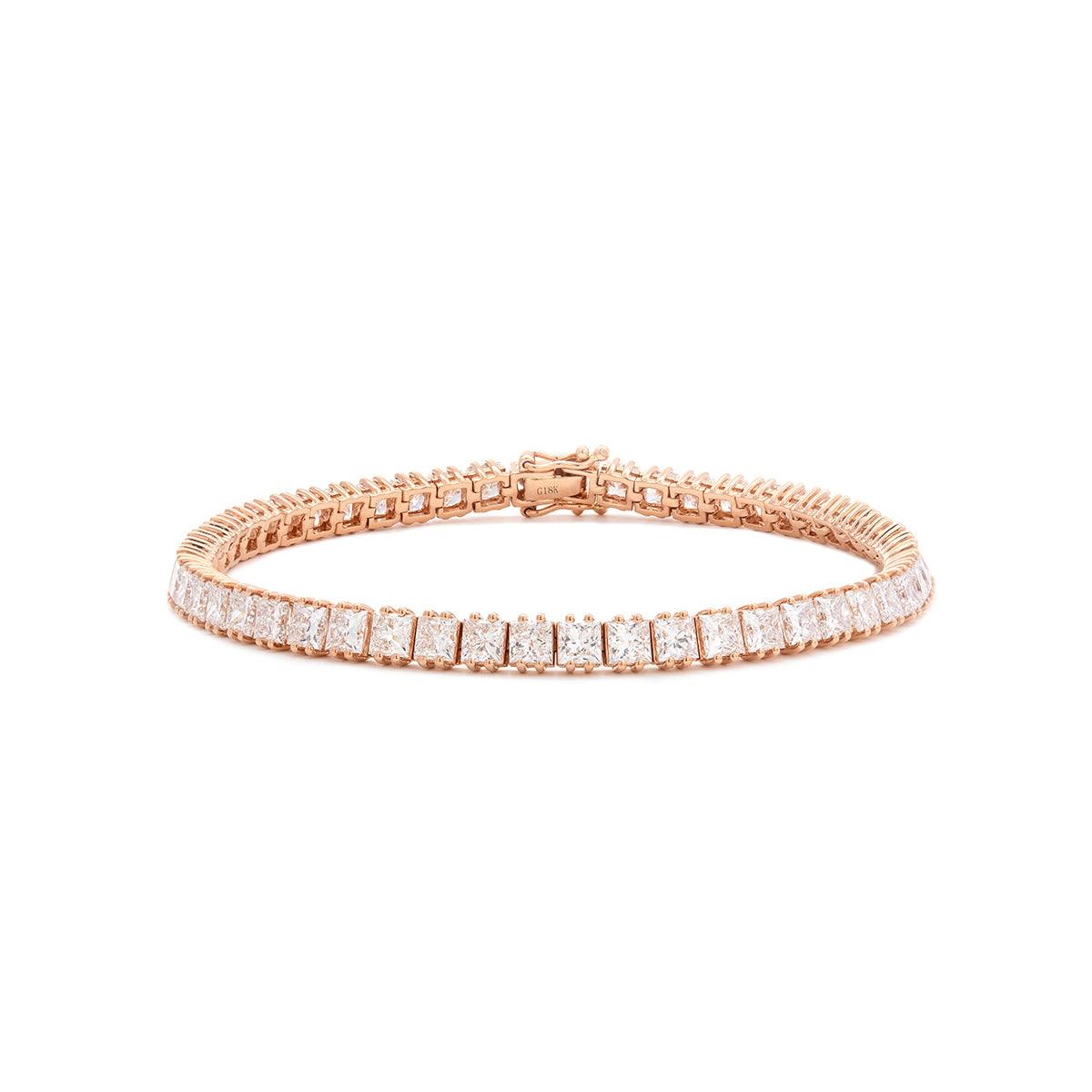 Princess Cut Lab Diamond Tennis Bracelet in Prong Setting - FIORESE JEWELRY